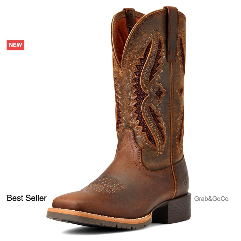 Western Boots Venttek Mesh Cooling Comfort Square Toe Work Ride